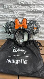 lot 88 image: Disney Loungefly Mickey & Minnie Mouse Spider Web Ear Headband (Orange & Black)