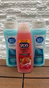 lot 123 image: White Rain Moisturizing Conditioner Ocean Mist 15 fl oz (2 bottles)  Alberto VO5 Strawberries & Cream Shampoo 16 fl oz