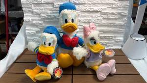 lot 126 image: Disney Donald & Daisy Duck Plush Figures - Lot of 3