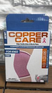lot 139 image: Copper Care Copper Compression Brace For Knee (Pink PB871-24)