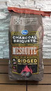 lot 184 image: Kroger Mesquite Charcoal Briquets (7.7 lb - Ridged for Fast Lighting)