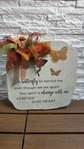 lot 196 image: Butterfly Memorial Garden Decorative Plaque with Ribbon