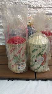 lot 199 image: College Sorority-Themed Candles - Candle Korner Hollow Burning Luminary Candles 8-Pack
