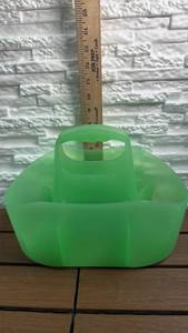lot 213 image: Green Plastic Caddy Organizer with Handle