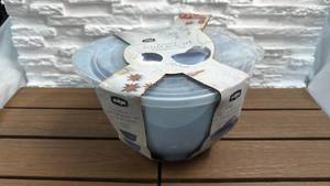 lot 226 image: edge 6 Piece Batter Bowl Set (3 Lids 3 Bowls) Nested Storage