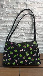 lot 240 image: Frog Print Shoulder Bag (Black)
