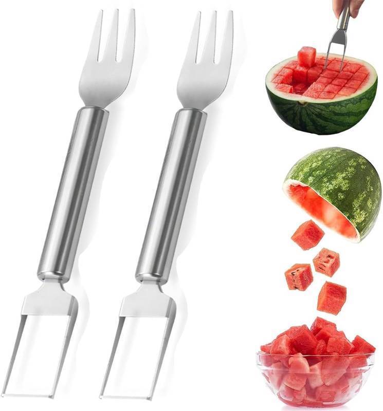 lot 8146 image: 2-in-1 Watermelon Fork Slicer Set, 2026 Dual-Head Cutter Tool