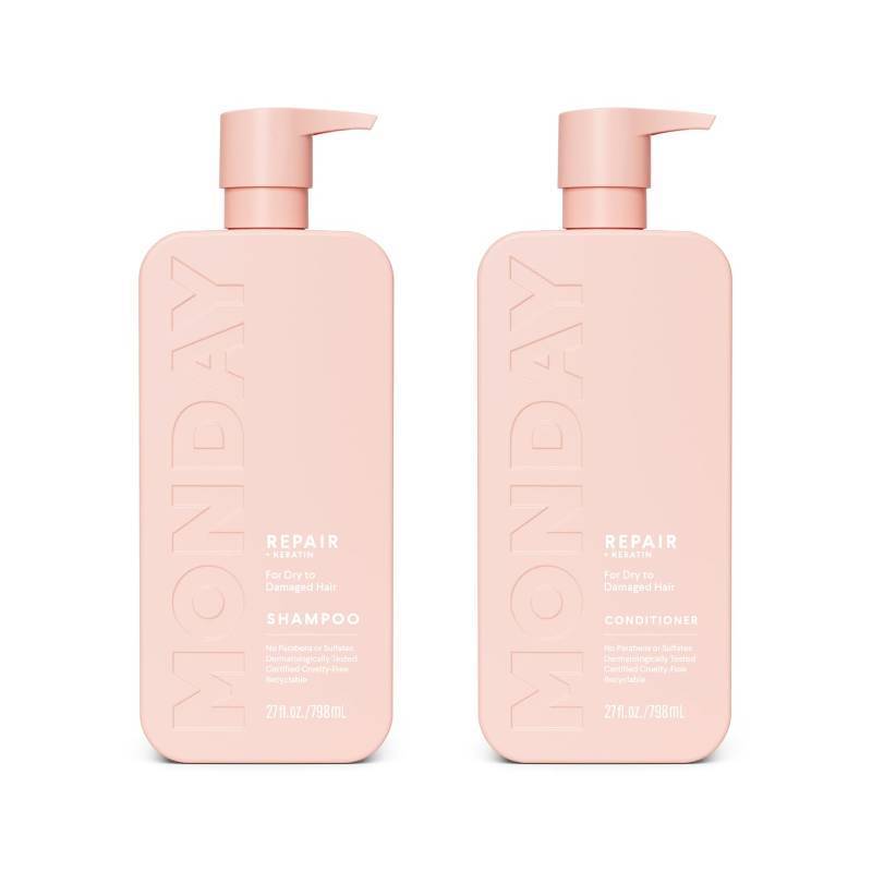 lot 20569 image: MONDAY HAIRCARE Repair Shampoo & Cond. Set, 798 ml, Dry to Damaged Hair