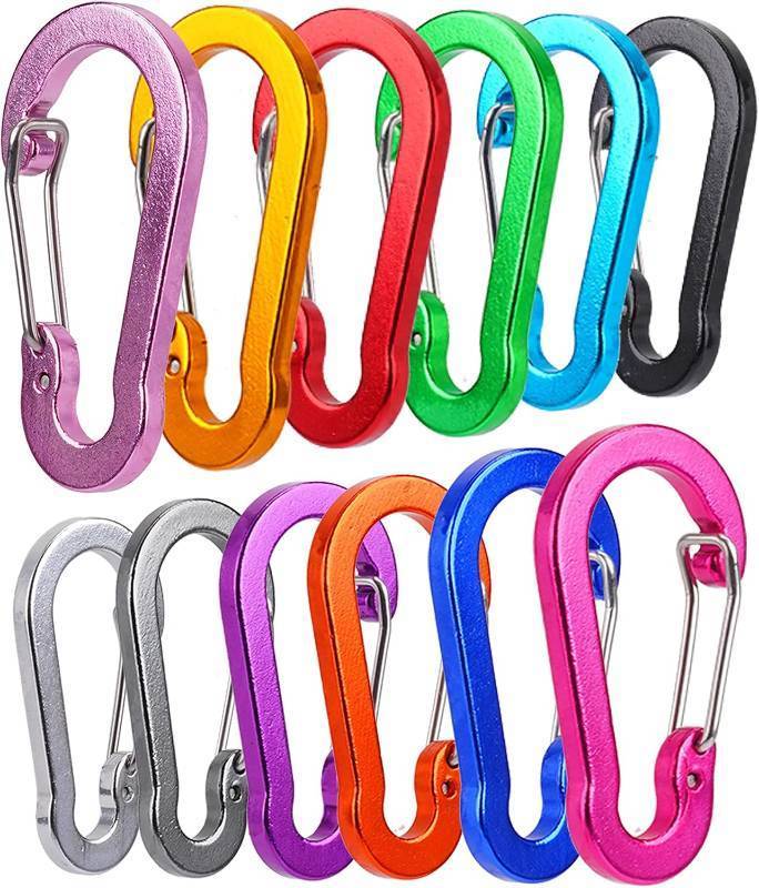 lot 20742 image: Multi-Pack Aluminum Carabiners, 2 Spring-Loaded & Locking for Keys