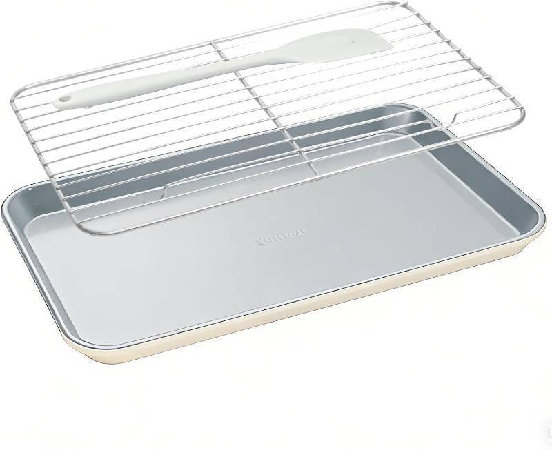 lot 7882 image: 7-Piece Ceramic-Coated Baking Sheet Set, 10x15in, PFAS Free, Oven Safe
