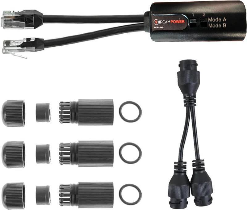 lot 2649 image: POE CombinerSplitter Adapter - Run 2 IP Cameras on 1 Cable, Mode AB