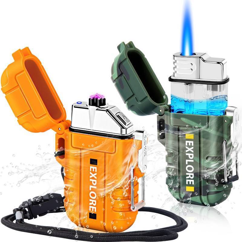 lot 2592 image: Electric Plasma Lighter, Torch Lighter 2-Pack - Rechargeable Dual-Arc