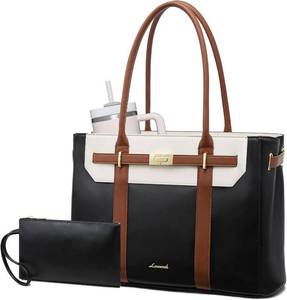 lot 10612 image: LOVEVOOK Work Laptop Bag for Women, Leather 15.6 Inch Computer Tote Bags