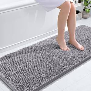 lot 10619 image: OLANLY Bathroom Runner Rugs 59x24, Extra Soft Absorbent Chenille Bath Rugs