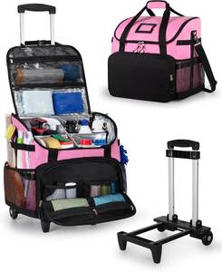 lot 10624 image: Marscamd Large Rolling Cleaning Caddy Bag with Detachable Trolley, Pink (no Rollin caddy bag only)
