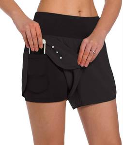 lot 10632 image: Ksmien Womens 2 in 1 Running Shorts with Liner Phone Pockets Large