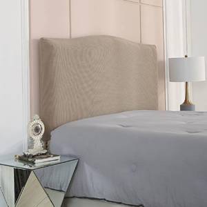 lot 10645 image: Soft Stretch Headboard Slipcover, Dustproof Bed Protector, Tan, Fits 43 55
