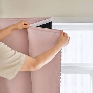 lot 10648 image: AJAZZ 100% Blackout Stick Curtain, Adhesive No-Drill, 47W x 59L, Pink 1pc