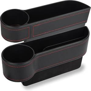 lot 10656 image: MORDEN MS 2-Pack Car Seat Gap Filler Organizer with Cup Holder, Console