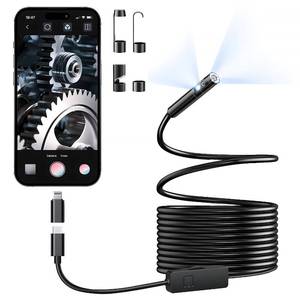 lot 10664 image: Dual-Lens Endoscope Camera, 1920P HD, 81 LEDs, IP67, 16.5ft Semi-Rigid