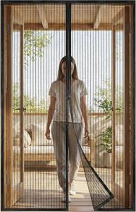 lot 10677 image: Premium Magnetic Screen Door, Heavy-Duty Reinforced Mesh, No-Gap Seal