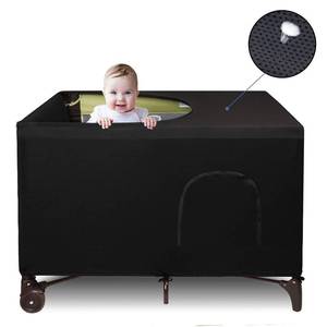 lot 10678 image: Dofilachy Blackout Cover for Pack N Play Crib Tent - Breathable Canopy