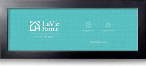 lot 10687 image: LaVie Home 4x10 Picture Frame Black - Panoramic Wall Decoration, Minimalist