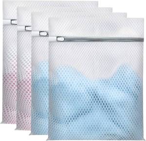 lot 10705 image: Mesh Laundry Bags for Delicates, Honeycomb Fine Mesh, 12x16 in, 4-Pack