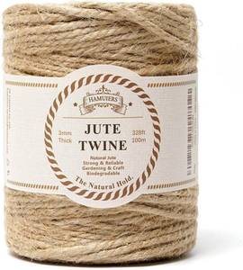 lot 10722 image: 3mm Jute Twine & Rope, 328ft, Natural Burlap String for Crafts (Brown)