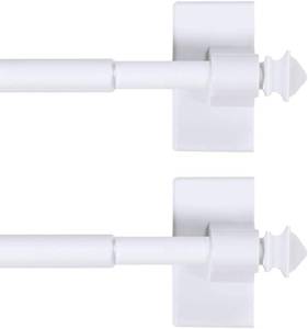 lot 10734 image: H.VERSAILTEX 2-Pack Magnetic Curtain Rods for Metal Doors, 16-28 Inch, White