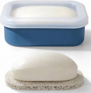 lot 10738 image: AIMAIAIMAI Compact Leakproof Silicone Travel Soap Case with Drainage, Blue