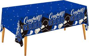 lot 10781 image: Gatherfun Graduation Decorations Kit - 2 Pcs Blue Grad Table Covers, 54x108