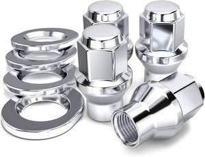 lot 10823 image: White Knight 7806-4 Chrome M12 x 1.25 ET Bulge Lug Nut, 4 Pack