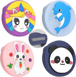 lot 10826 image: Airtag Holder for Kids (4 Pack) Soft Silicone Case with Pin (PurpleBlue)