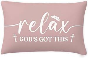 lot 10846 image: Christian Gifts for Women Men, Relax Gods Got This Throw Pillow Cover