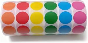 lot 10868 image: 3000 PCS 0.75 Dot Stickers Circle Coding Labels, 6-Colors (500roll)