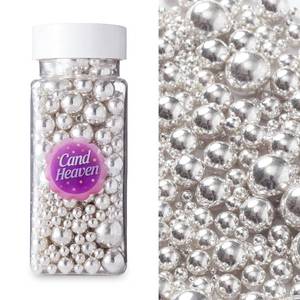 lot 10871 image: White Pearl Sprinkles and Edible Pearls, 120g, Shiny Cake Pearls for Cookies