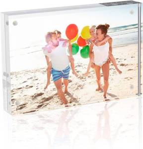 lot 10882 image: TWING 5x7 Acrylic Frame 1 Pack,24MM Thicker Frameless Clear Picture Frames