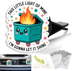 lot 10908 image: Dumpster Fire Car Vent Clips Cologne Scent, Auto Interior Decor Gift