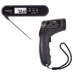 lot 118 image: Taylor 2 Piece Digital Thermometer Bundle Laser Infrared Surface  - Retail $20