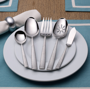 lot 130 image: Mikasa 1810 Stainless Steel 45-Piece Flatware Set with Wood Caddy, Oliver - Retail $110