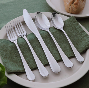 lot 132 image: Gourmet Settings Vallee 20 Forged Stainless Steel Flatware Set  - Retail $42