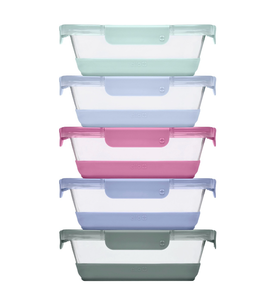 lot 156 image: Ello 10-piece Glass Meal Prep Container Set. - Retail $30