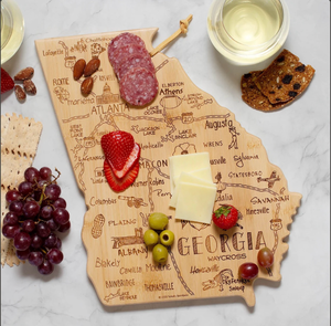 lot 167 image: Totally Bamboo Destination Georgia Cutting Board Grazing Board Wall D�cor 16.5 x 18.7 - Retail $30