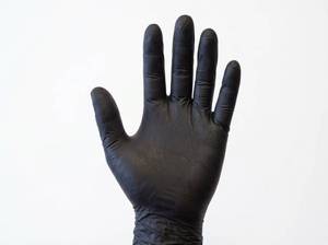 lot 10777 image: Individual Synthetic Blend Powder Free Black Nitrile Gloves XL 100ct