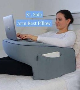 lot 10839 image: XL Sofa Arm Rest Pillow With Zippered Cover