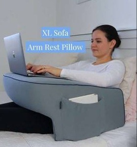 lot 10846 image: XL Sofa Arm Rest Pillow With Zippered Cover
