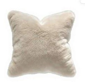 lot 10849 image: Plush Throw Pillow, Cream, Approximately 18x18