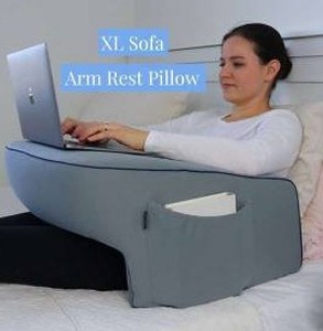 lot 10850 image: XL Sofa Arm Rest Pillow With Zippered Cover