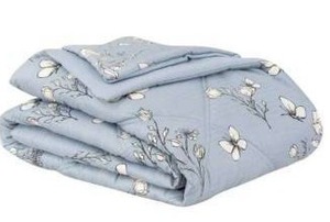 lot 10852 image: Berkshire Blanket Blue Floral Comforter, 112 x 94